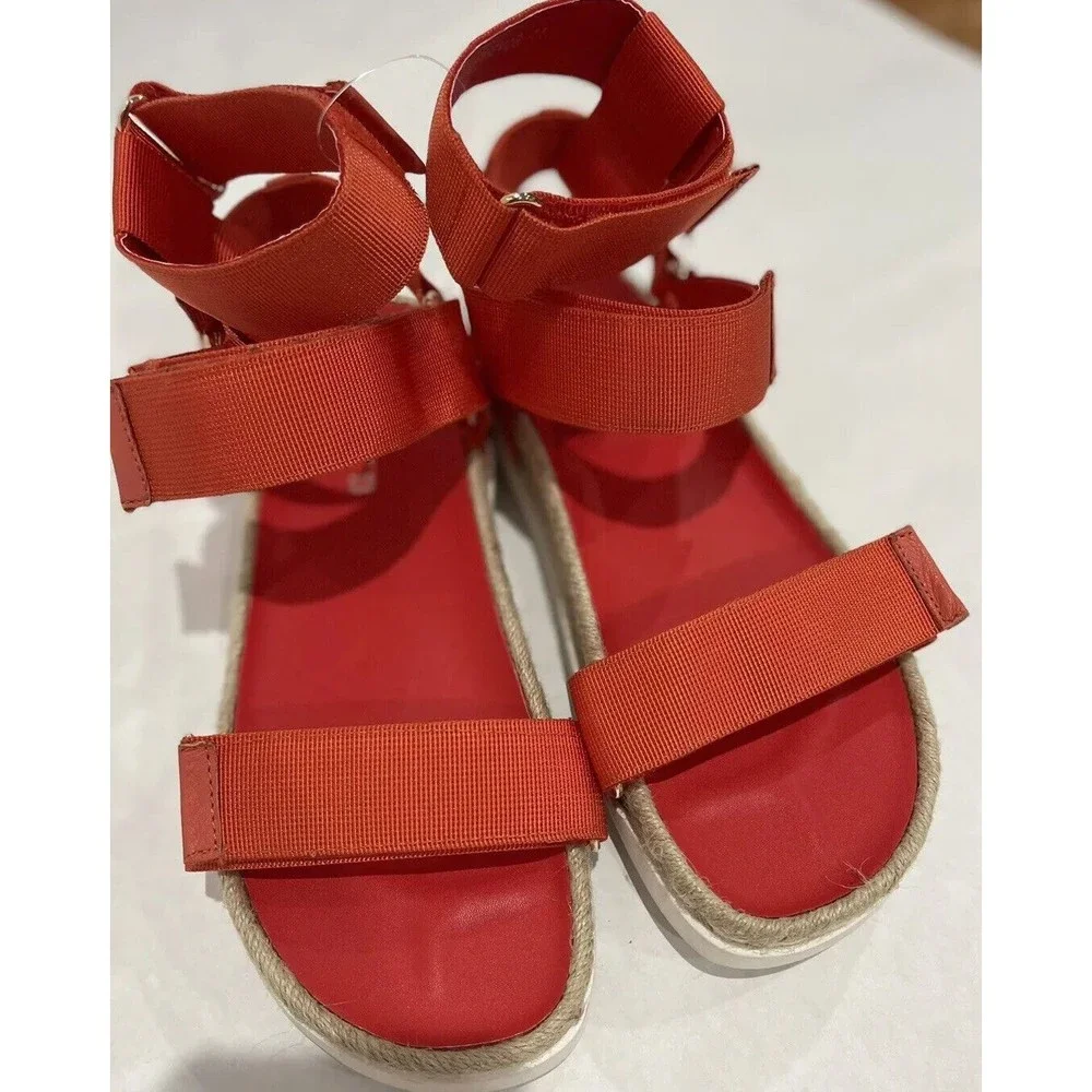 Silent D Women's Trevor Platform Gladiator Red Sandal Shoes US 10/ EU 41